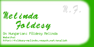 melinda foldesy business card